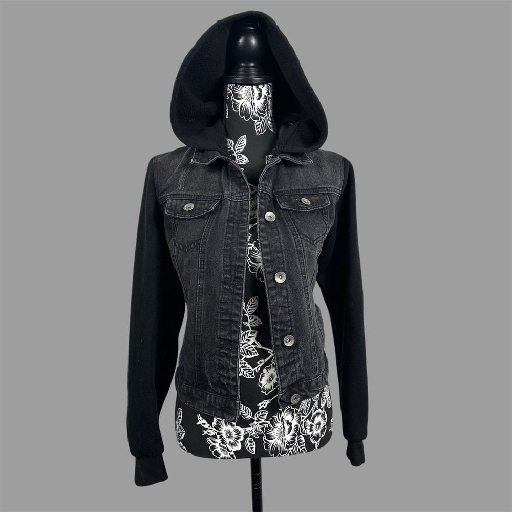 Women’s Black Jean Jacket w/ Detachable Hood